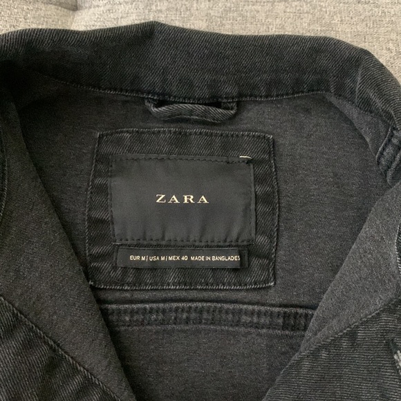 Zara Black Jean Jacket, size medium - Picture 2 of 2